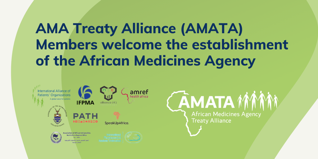 Joint Statement by founding members of AMA Treaty Alliance (AMATA) to welcome the African Medicines Agency coming into force