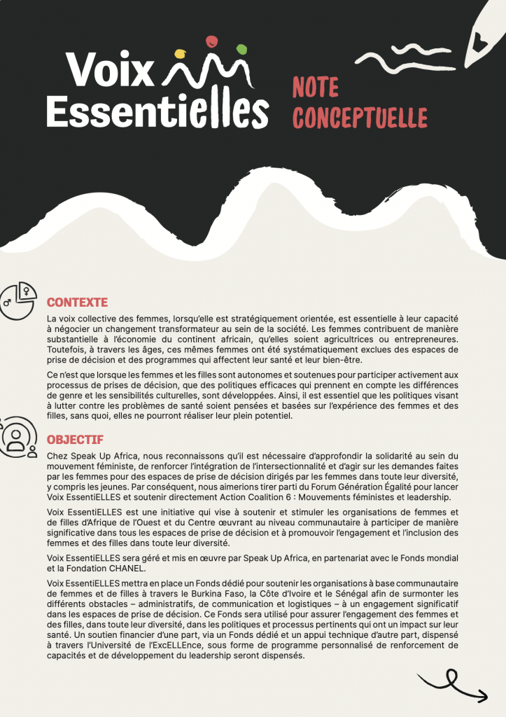 Voix Essentielles Note conceptuelle