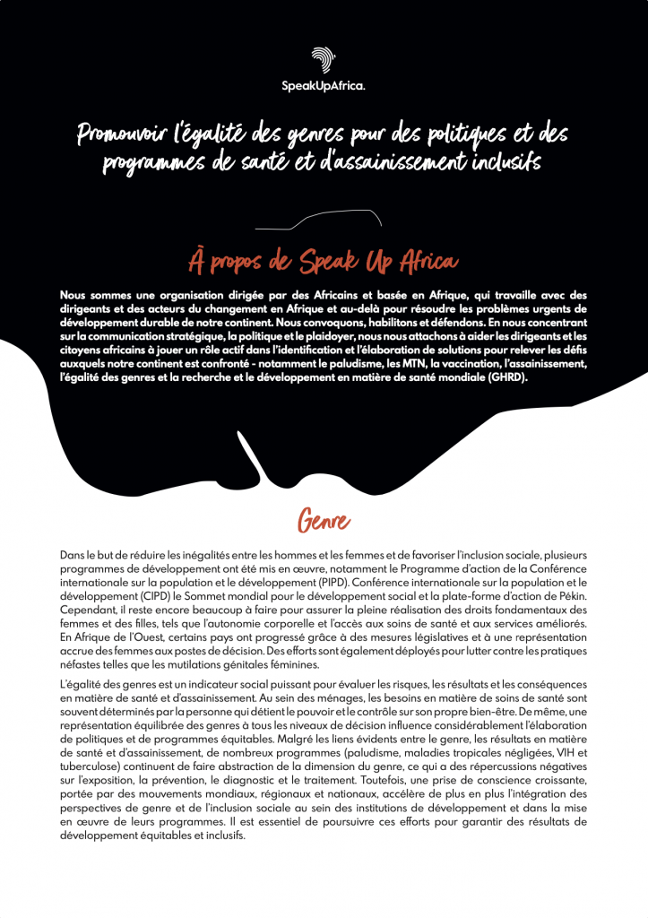 Egalité des genres - Factsheet